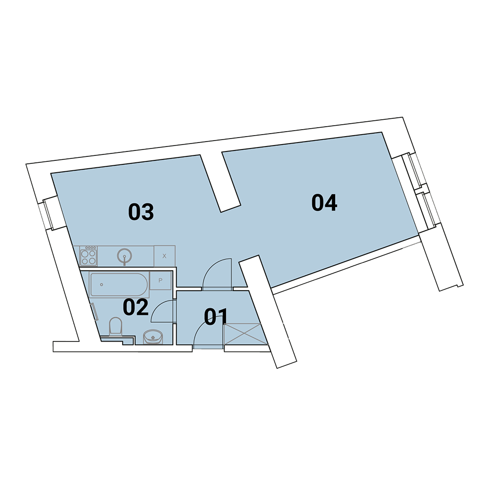 Rezidence Podolí - půdorys -byt 1