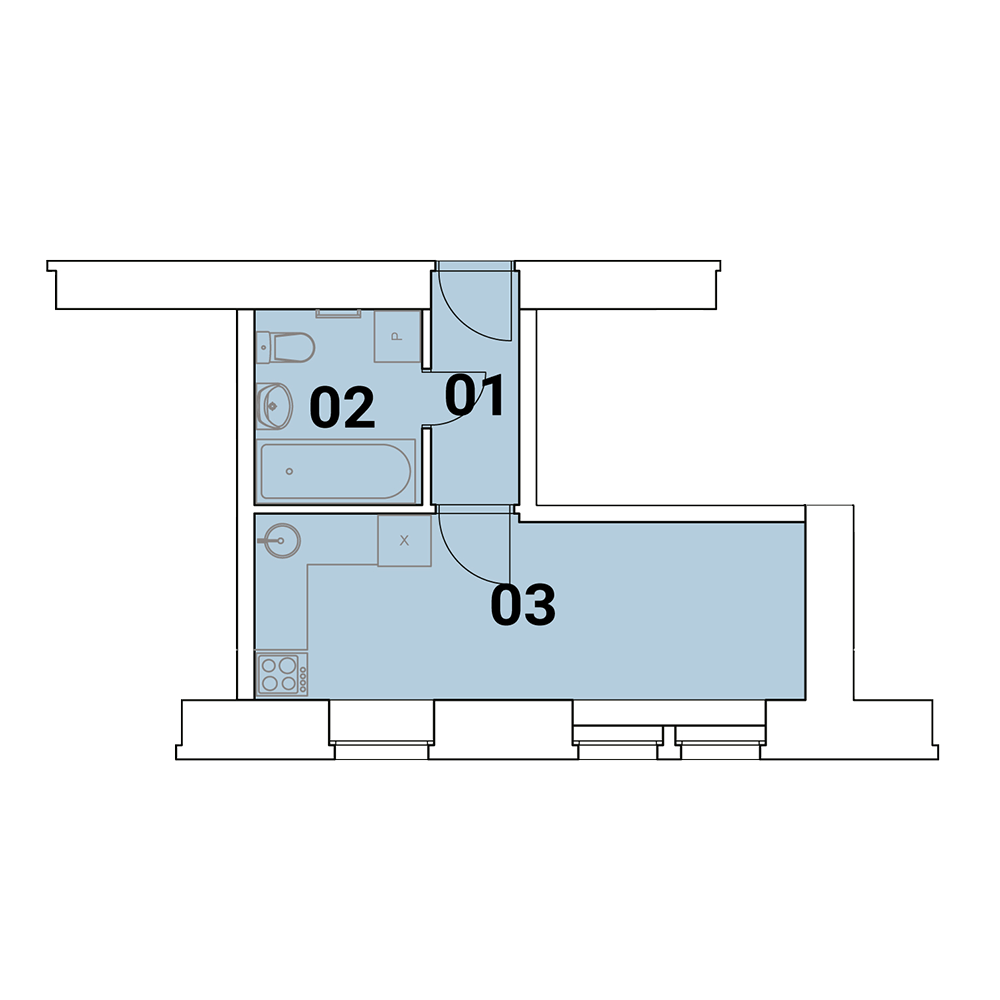 Rezidence Podolí - půdorys - byt 13