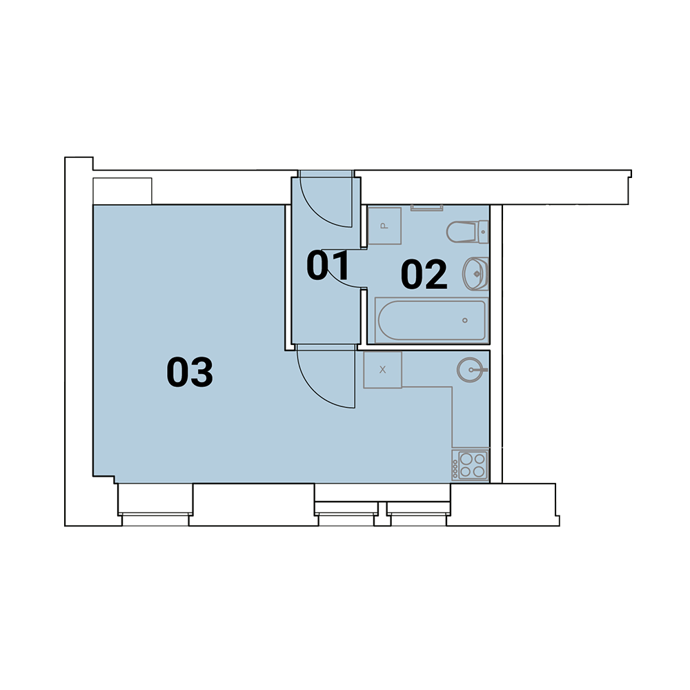 Rezidence Podolí - půdorys - byt 14