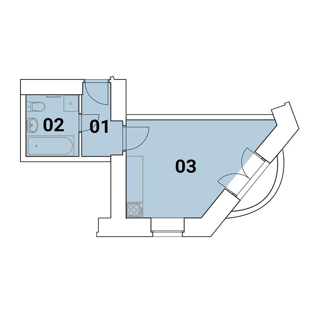 Rezidence Podolí - půdorys - byt 21