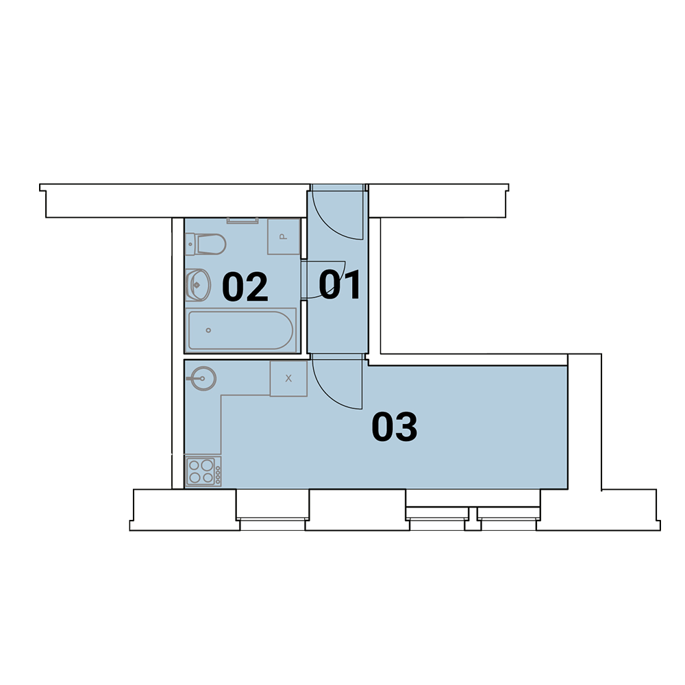 Rezidence Podolí - půdorys - byt 22